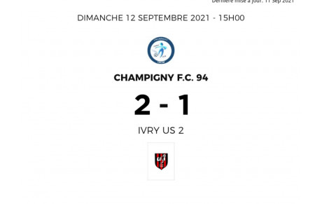 Lors de cette 1ère journée de Championnat VICTOIRE 2-1 contre Ivry U.S 2 de notre équipe Séniors R2.