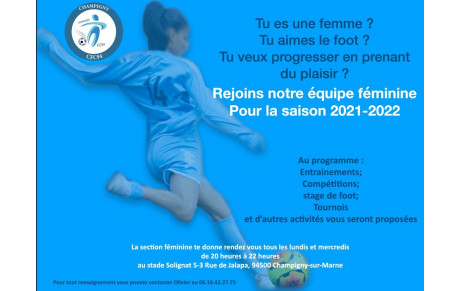 Rejoignez les Séniors Féminines…..